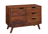 Gfine Sideboard with single door and three drawers made of solid Sheesham wood 88x40x66cm